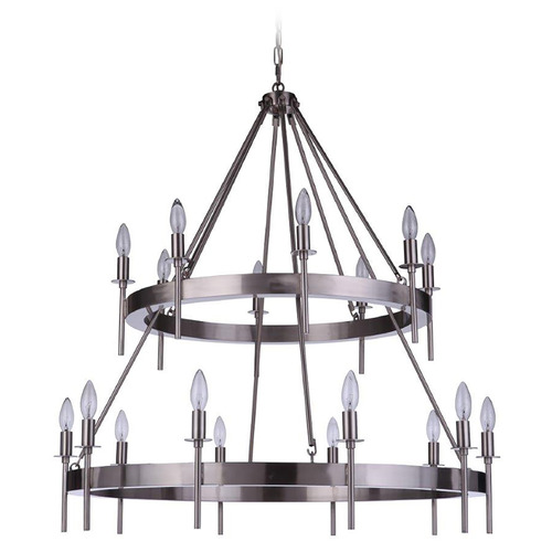 Larrson Brushed Polished Nickel Chandelier by Craftmade Lighting