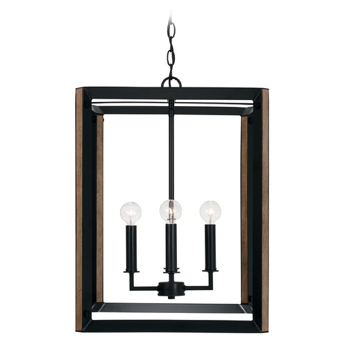 Capital Lighting Rowe Medium Foyer Light in Black & Brown Wood by Capital Lighting 545442KD