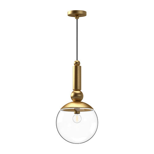 Alora Lighting Alora Lighting Delilah Brushed Gold Mini-Pendant Light with Globe Shade PD560510BGCL