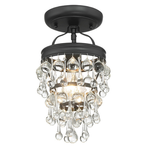 Crystorama Lighting Calypso Matte Black Semi-Flushmount Light