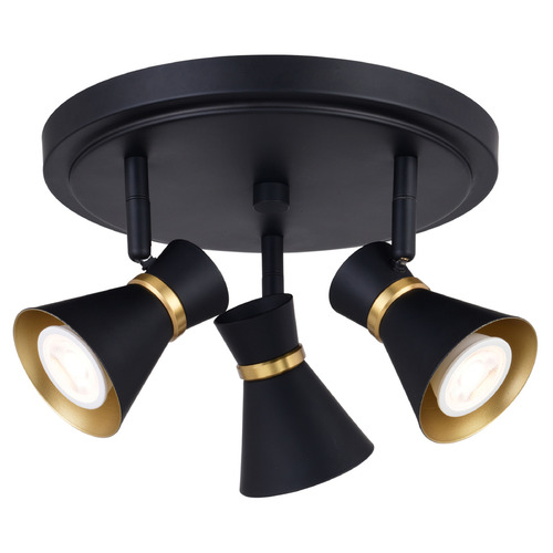 Vaxcel Lighting Alto Matte Black & Satin Brass LED Directional Spot Light