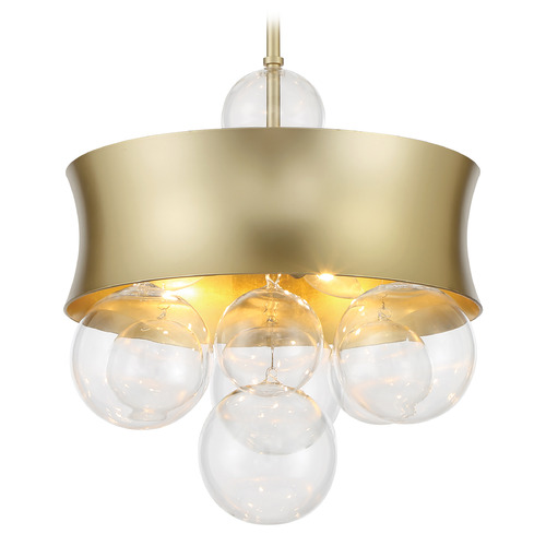 Minka Lavery Verdi Square Soft Gold Pendant Light with Drum Shade