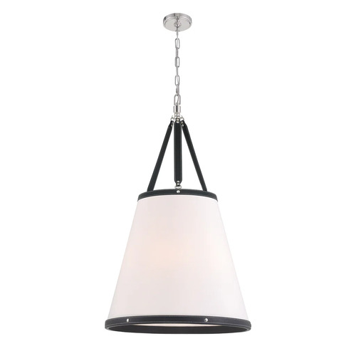 Libby Langdon Callahan 6-Lt Pendant in Polished Nickel by Crystorama
