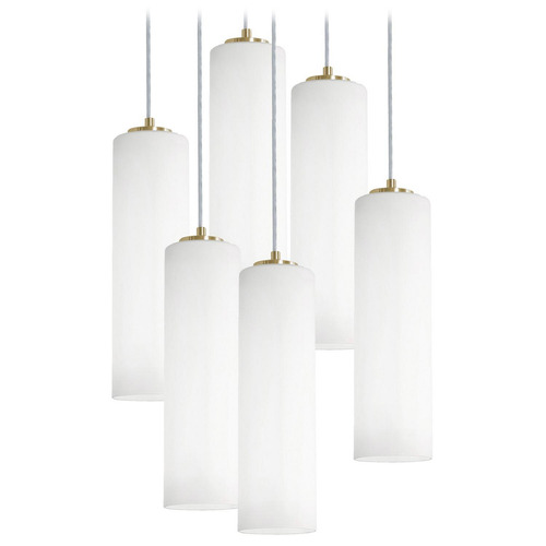 Afx Lighting Leo Light Antique Brass Multi-Light Pendant with Cylindrical Shade