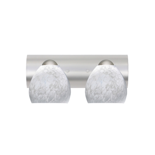 Bathroom Light White Glass Satin Nickel by Besa Lighting