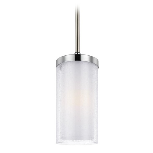 Generation Lighting Jonah Mini Pendant in Satin Nickel  &  Chrome by Generation Lighting P1334SN/CH