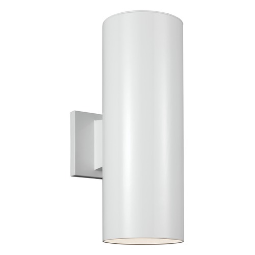 Generation Lighting Outdoor Cylinders White LED Outdoor Wall Light 8413897S-15