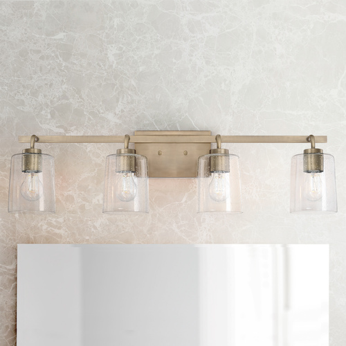 HomePlace by Capital Lighting Homeplace By Capital Lighting Greyson Aged Brass Bathroom Light 128541AD-449