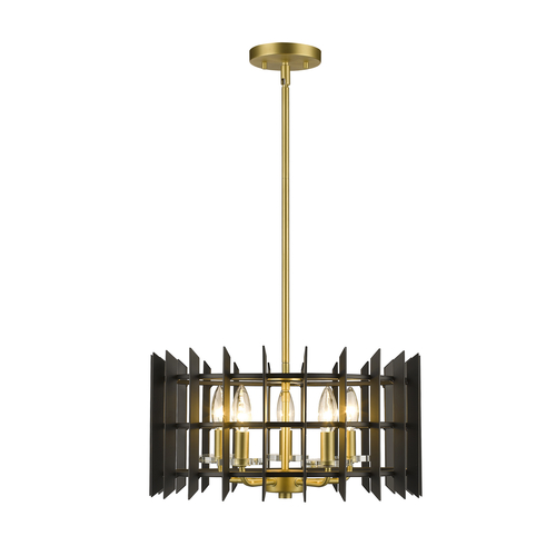 Z-Lite Haake Satin Brass Pendant by Z-Lite 338-18MB+SBR