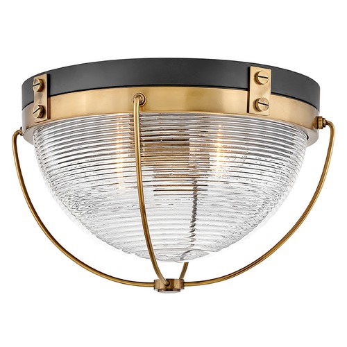 Crew Medium Flush Mount in Heritage Brass & Black by Hinkley Lighting