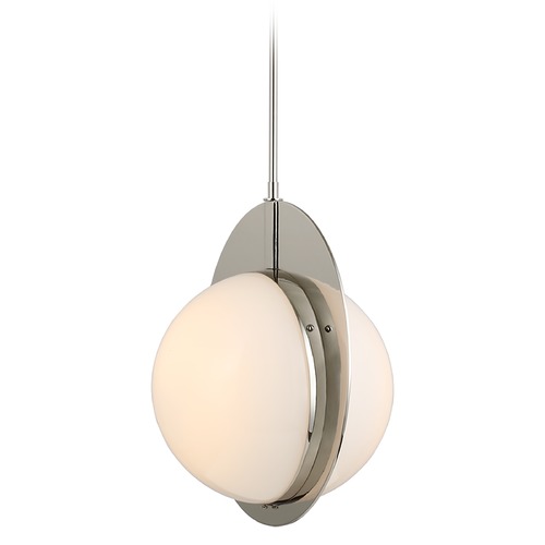 Visual Comfort Signature Collection Quando Large Globe Pendant in Polished Nickel by Visual Comfort Signature TOB5749PNWG
