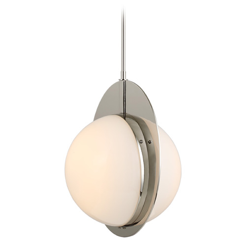 Visual Comfort Signature Collection Quando Large Globe Pendant in Polished Nickel by Visual Comfort Signature TOB5749PNWG