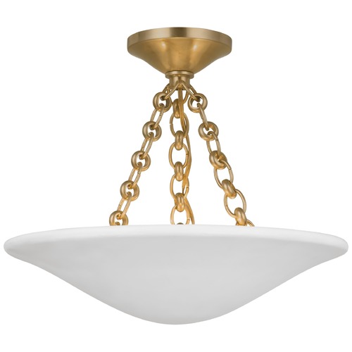 Aerin Mollino Semi-Flush Mount in Antique Brass by Visual Comfort Signature