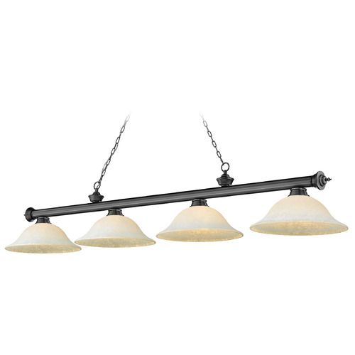 Z-Lite Cordon Bronze Plate Billiard Light by Z-Lite 2306-4BP-WM16