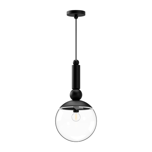 Alora Lighting Alora Lighting Delilah Matte Black Mini-Pendant Light with Globe Shade PD560510MBCL