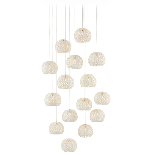 Currey and Company Lighting Currey and Company Piero Silver Multi-Light Pendant with Bowl / Dome Shade 9000-0912