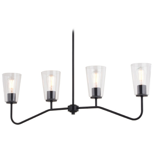 Vaxcel Lighting Beverly Matte Black Island Light with Conical Shade