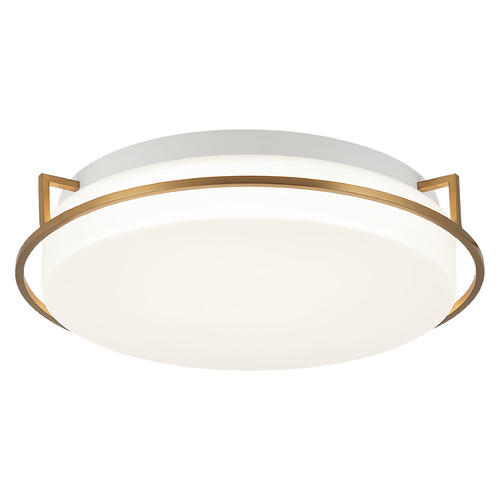 Matteo Lighting Brammerton Aged Gold Brass LED Flushmount Light