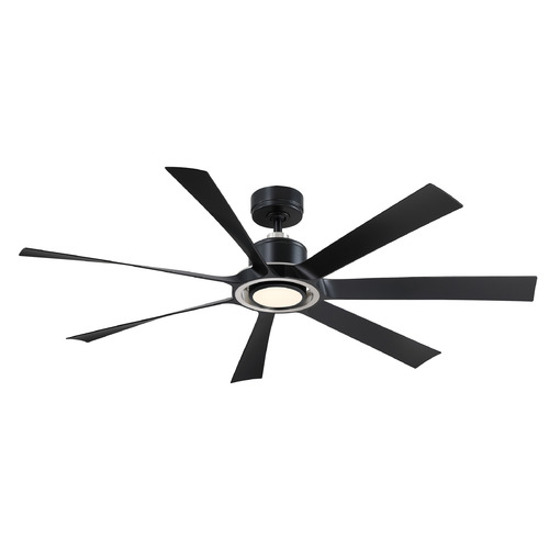 Fanimation Fans Fanimation Fans Lenzi Black W/ Brushed Nickel LED Ceiling Fan with Light FPD7060BLBN