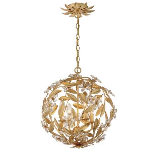 Marselle 4-Light Pendant in Antique Gold by Crystorama Lighting