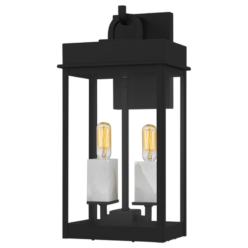 Quoizel Lighting Quoizel Lighting Carmen Matte Black & White Onyx Outdoor Wall Light CAM8408MBK