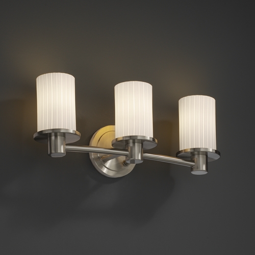 Justice Design Group Justice Design Group Fusion Collection Bathroom Light FSN-8513-10-RBON-NCKL