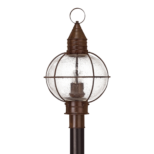 Hinkley Seeded Glass Outdoor Post Light Bronze Hinkley 2201SZ