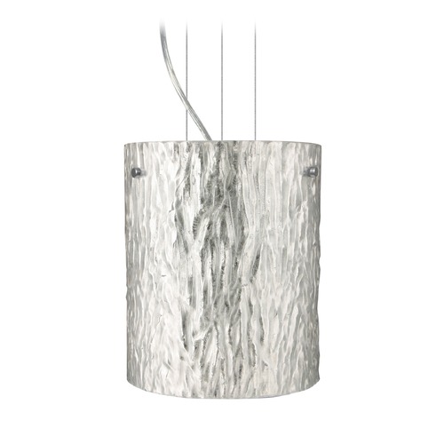 Besa Lighting Besa Lighting Tamburo Satin Nickel Mini-Pendant Light with Cylindrical Shade 1KG-4006SS-SN