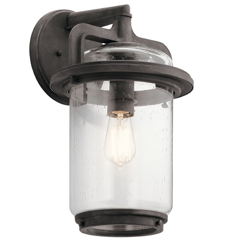 Kichler Lighting Andover Outdoor Wall Light in Weathered Zinc by Kichler Lighting 49866WZC