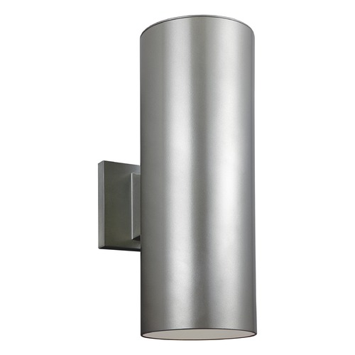 Visual Comfort Studio Collection Outdoor Cylinders Painted Brushed Nickel LED Outdoor Wall Light by Visual Comfort Studio 8413897S-753