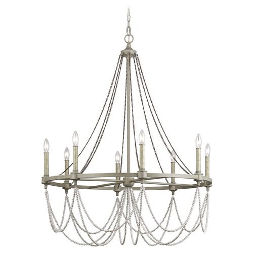 Visual Comfort Studio Collection Beverly French Washed Oak & Distressed White Wood Chandelier by Visual Comfort Studio F3332/8FWO/DWW