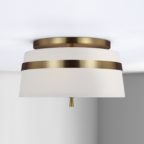 Visual Comfort Studio Collection Alexa Hampton Cordtlandt 14-Inch Burnished Brass Semi-Flush Mount by Visual Comfort Studio AF1143BBS