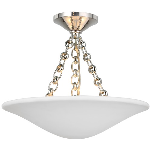 Aerin Mollino Semi-Flush Mount in Polished Nickel by Visual Comfort Signature
