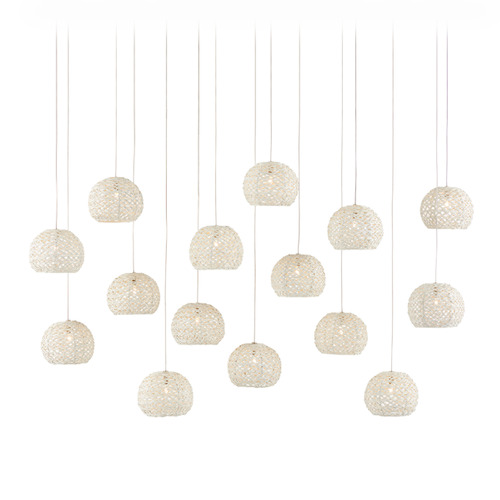Currey and Company Lighting Currey and Company Piero Silver Multi-Light Pendant with Bowl / Dome Shade 9000-0913
