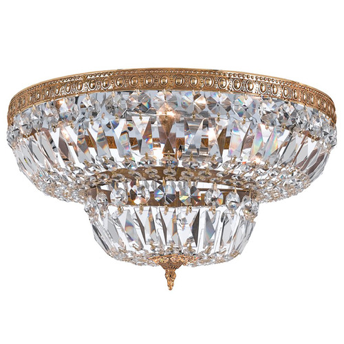 Crystorama Lighting Ceiling Mount Olde Brass Flushmount Light