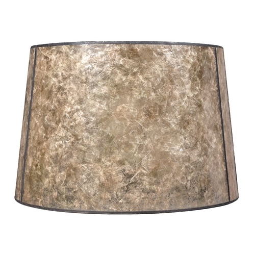 Blonde Mica Drum Lamp Shade with Bronze Spider Assembly
