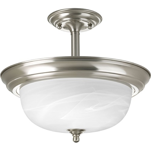 Progress Lighting 2-Light Semi-Flush Mount in Brushed Nickel by Progress Lighting P3927-09