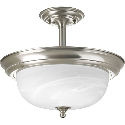 Progress Lighting 2-Light Semi-Flush Mount in Brushed Nickel by Progress Lighting P3927-09