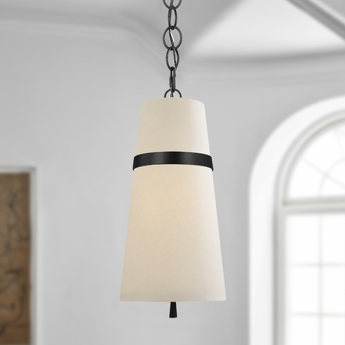 Alexa Hampton Cordtlandt 8.25-Inch Aged Iron Pendant by Visual Comfort Studio