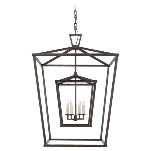 Visual Comfort Signature Collection E.F. Chapman Darlana Double Cage Light in Aged Iron by Visual Comfort Signature CHC2179AI