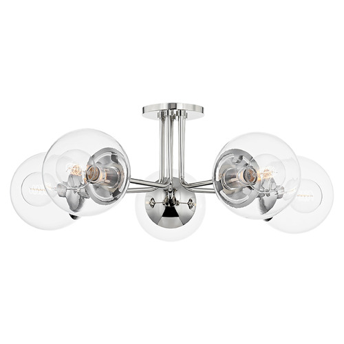 Mitzi by Hudson Valley Mitzi Kyla Polished Nickel 5-Light Semi-Flush H503605-PN