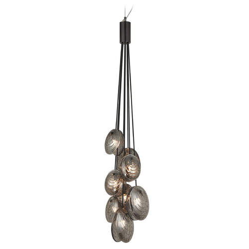 Matteo Lighting Matteo Lighting Shelly Matte Black LED Multi-Light Pendant with Oval Shade C36608MB