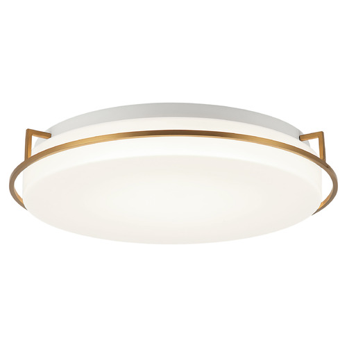 Matteo Lighting Brammerton Aged Gold Brass LED Flushmount Light