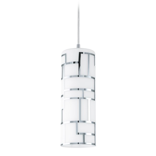 Eglo Lighting Eglo Bayman Chrome Mini-Pendant Light with Cylindrical Shade 92562A