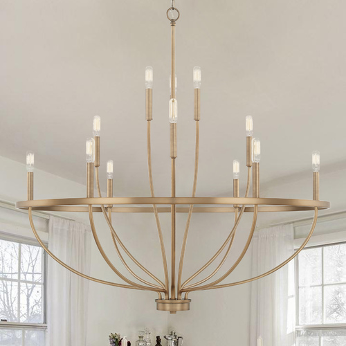 HomePlace by Capital Lighting Greyson 12-Light Chandelier in Aged Brass by HomePlace by Capital Lighting 428501AD