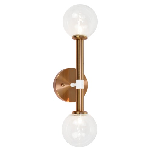 Matteo Lighting Stellar Aged Gold & Matte White Sconce by Matteo Lighting W75302AGCL