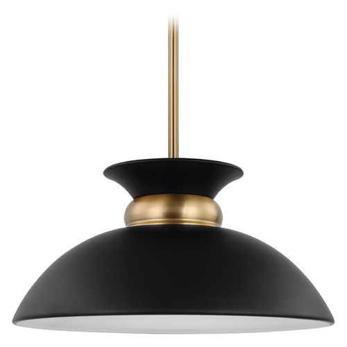 Perkins Small Pendant in Matte Black & Brass by Nuvo Lighting