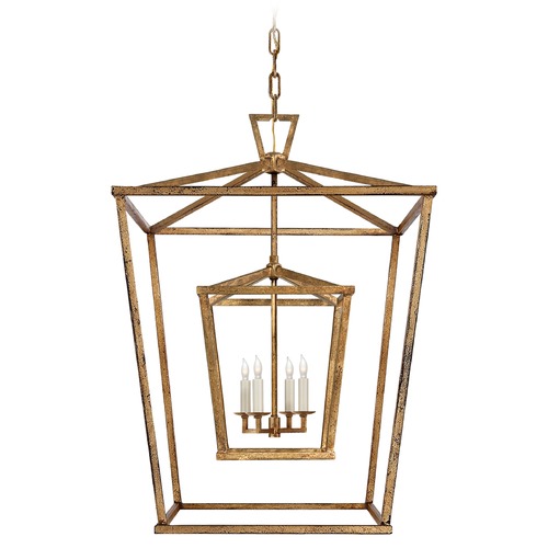 Visual Comfort Signature Collection E.F. Chapman Darlana Double Cage in Gilded Iron by Visual Comfort Signature CHC2179GI