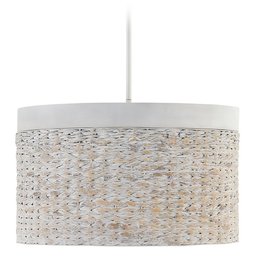 Capital Lighting Tallulah 4-Light Drum Pendant in Chalk Wash by Capital Lighting 343942HW