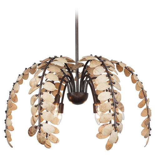 Savoy House Lighting Breegan Jane Grecian Champagne Mist with Coconut Shell Chandelier